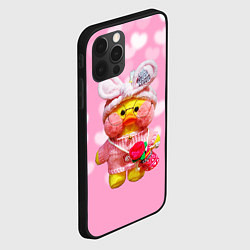 Чехол для iPhone 12 Pro ИГРУШКА УТЯ ЛАЛАФАНФАН СЕРДЕЧКИ, цвет: 3D-черный — фото 2