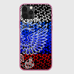 Чехол для iPhone 12 Pro Флаг russia, цвет: 3D-малиновый