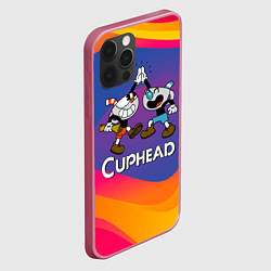 Чехол для iPhone 12 Pro Веселые чашечки - Cuphead, цвет: 3D-малиновый — фото 2