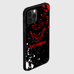 Чехол для iPhone 12 Pro Disturbed брызги красок, цвет: 3D-черный — фото 2