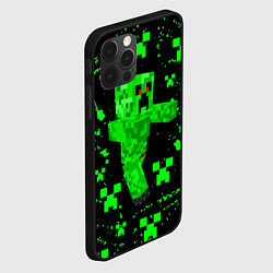 Чехол для iPhone 12 Pro MINECRAFT - CREEPER МАЙНКРАФТ, цвет: 3D-черный — фото 2