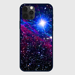 Чехол для iPhone 12 Pro Открытый космос Star Neon, цвет: 3D-черный