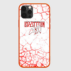 Чехол для iPhone 12 Pro Led zeppelin Трещины, цвет: 3D-красный