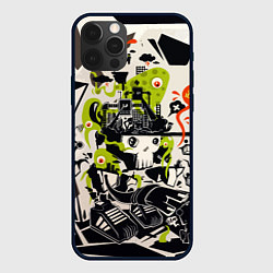 Чехол для iPhone 12 Pro Cyber pattern Skull Vanguard Fashion, цвет: 3D-черный