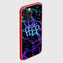 Чехол для iPhone 12 Pro Lil peep neon молнии, цвет: 3D-красный — фото 2