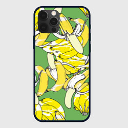 Чехол для iPhone 12 Pro Banana pattern Summer Food, цвет: 3D-черный