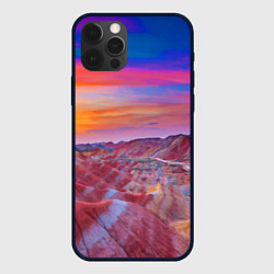 Чехол для iPhone 12 Pro Краски природы Горы Neon Китай, цвет: 3D-черный