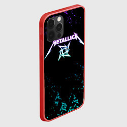 Чехол для iPhone 12 Pro Metallica металлика neon, цвет: 3D-красный — фото 2
