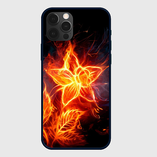 Чехол iPhone 12 Pro Flower Neon Fashion 2035 Flame / 3D-Черный – фото 1