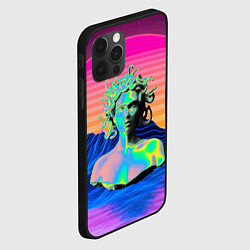 Чехол для iPhone 12 Pro Gorgon Medusa Vaporwave Neon Mountains, цвет: 3D-черный — фото 2