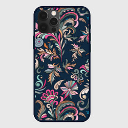 Чехол для iPhone 12 Pro Холодная хохлома, цвет: 3D-черный