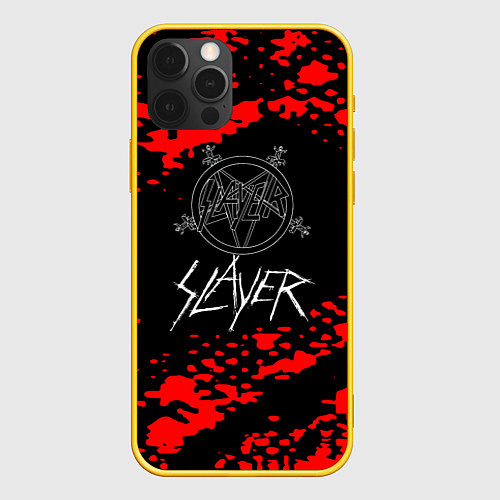 Чехол iPhone 12 Pro Slayer - Reign in Blood / 3D-Желтый – фото 1