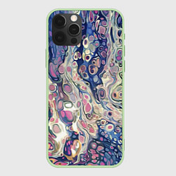 Чехол для iPhone 12 Pro Не смешавшиеся краски abstract pattern, цвет: 3D-салатовый