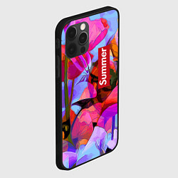 Чехол для iPhone 12 Pro Красочный летний цветочный паттерн Summer color pa, цвет: 3D-черный — фото 2