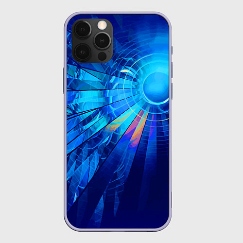 Чехол iPhone 12 Pro Неоновый фрактальный хвост кометы Абстракция Neon / 3D-Светло-сиреневый – фото 1