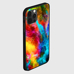 Чехол для iPhone 12 Pro Цветные всплески Экспрессионизм Абстракция Color S, цвет: 3D-черный — фото 2