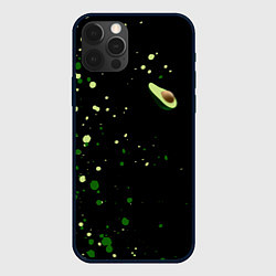 Чехол для iPhone 12 Pro Авокадо avocado брызги, цвет: 3D-черный