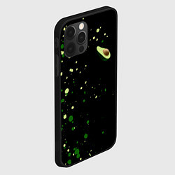 Чехол для iPhone 12 Pro Авокадо avocado брызги, цвет: 3D-черный — фото 2