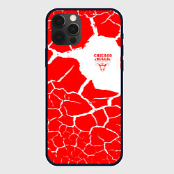 Чехол iPhone 12 Pro CHICAGO BULLS ЧИКАГО БУЛЛС ТРЕЩИНЫ