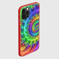 Чехол для iPhone 12 Pro Красочная фрактальная спираль Узор Colorful fracta, цвет: 3D-красный — фото 2