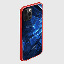 Чехол для iPhone 12 Pro Abstract geometric Прозрачные синие голографически, цвет: 3D-красный — фото 2