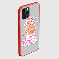 Чехол для iPhone 12 Pro Я люблю K-pop - жест Хани, цвет: 3D-красный — фото 2