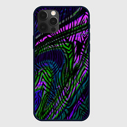 Чехол для iPhone 12 Pro Абстрактный современный тигровый узор, цвет: 3D-черный