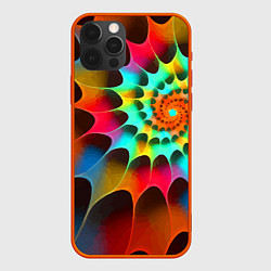 Чехол для iPhone 12 Pro Красочная неоновая спираль Colorful neon spiral, цвет: 3D-красный