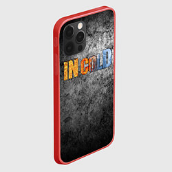 Чехол для iPhone 12 Pro IN COLD горизонтальный логотип на темно-сером фоне, цвет: 3D-красный — фото 2