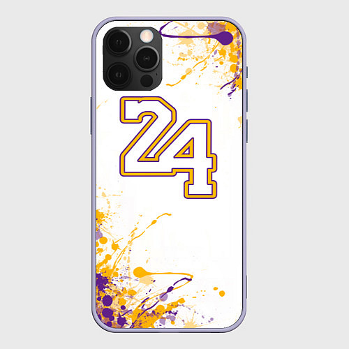 Чехол iPhone 12 Pro Коби Брайант Lakers 24 / 3D-Светло-сиреневый – фото 1