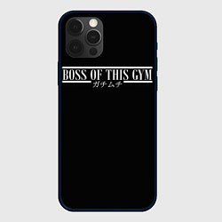 Чехол для iPhone 12 Pro Босс Качалки Иероглифы, цвет: 3D-черный