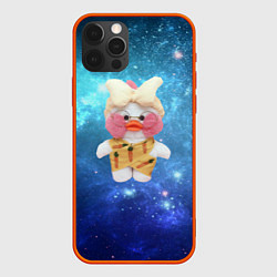 Чехол для iPhone 12 Pro Lalafanfan Duck в космосе, цвет: 3D-красный