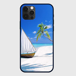 Чехол для iPhone 12 Pro Island of hawaii, цвет: 3D-черный