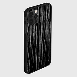 Чехол для iPhone 12 Pro Полосы чорные серые роизвольные random black strip, цвет: 3D-черный — фото 2