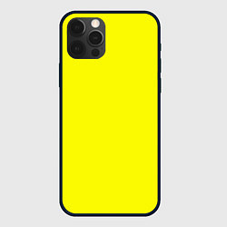 Чехол для iPhone 12 Pro Однотонный неоновый лимонный желтый тон, цвет: 3D-черный