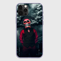 Чехол для iPhone 12 Pro Smoke Дым Skull, цвет: 3D-светло-сиреневый