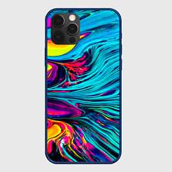 Чехол для iPhone 12 Pro Paint Wave, цвет: 3D-тёмно-синий