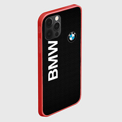 Чехол для iPhone 12 Pro Bmw КОРБОНОВЫЕ ПОЛОСЫ, цвет: 3D-красный — фото 2