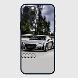 Чехол для iPhone 12 Pro Ауди на скоростном шоссе Audi on the expressway, цвет: 3D-черный
