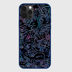 Чехол для iPhone 12 Pro Strange patterns, цвет: 3D-тёмно-синий