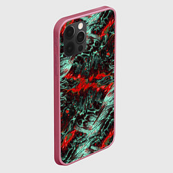 Чехол для iPhone 12 Pro Красно-Белая Вулканическая Лава, цвет: 3D-малиновый — фото 2