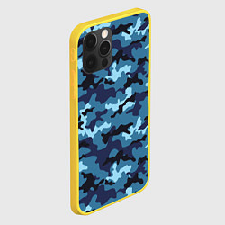 Чехол для iPhone 12 Pro Камуфляж Тёмно-Синий Camouflage Dark-Blue, цвет: 3D-желтый — фото 2