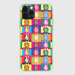 Чехол для iPhone 12 Pro Дональд Трамп, цветной паттерн, цвет: 3D-салатовый