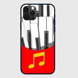 Чехол для iPhone 12 Pro Клавиши фортепиано как картошка фри, цвет: 3D-черный