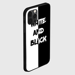Чехол для iPhone 12 Pro White and Black Белое и Чёрное, цвет: 3D-черный — фото 2