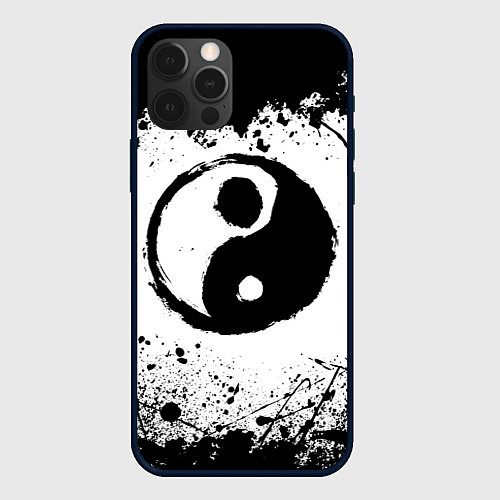 Чехол iPhone 12 Pro Инь Янь Гранж / 3D-Черный – фото 1