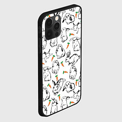 Чехол для iPhone 12 Pro Зайцы с морковками, цвет: 3D-черный — фото 2