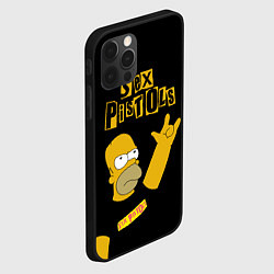 Чехол для iPhone 12 Pro Sex Pistols Гомер Симпсон рокер, цвет: 3D-черный — фото 2