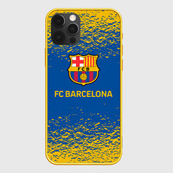 Чехол для iPhone 12 Pro Barcelona желтые брызги, цвет: 3D-желтый