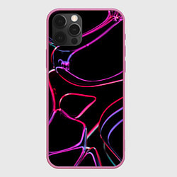Чехол для iPhone 12 Pro Неоновые линзы во тьме - Розовый, цвет: 3D-малиновый